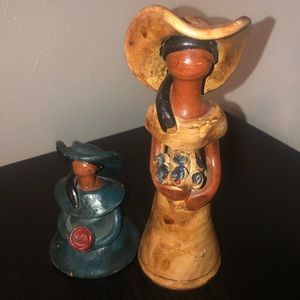 Dominican Faceless Clay Dolls (2)